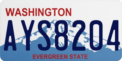 WA license plate AYS8204