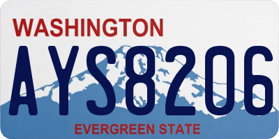 WA license plate AYS8206