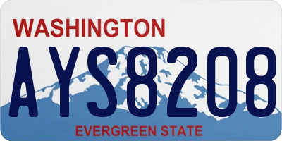 WA license plate AYS8208