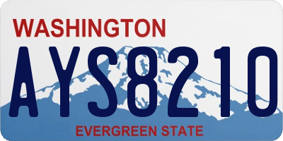 WA license plate AYS8210