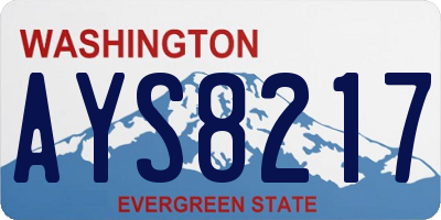 WA license plate AYS8217