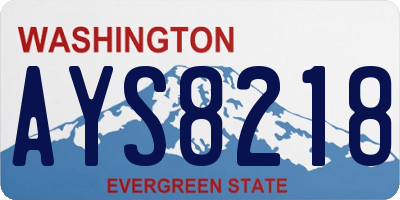 WA license plate AYS8218