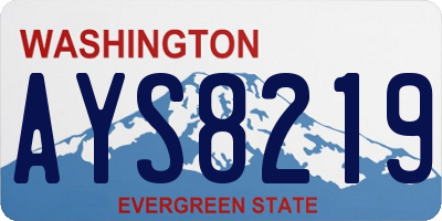 WA license plate AYS8219
