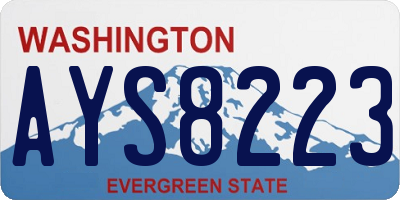 WA license plate AYS8223