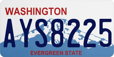 WA license plate AYS8225