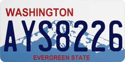 WA license plate AYS8226