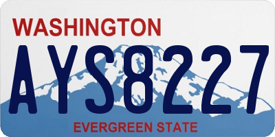 WA license plate AYS8227