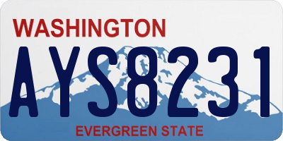 WA license plate AYS8231