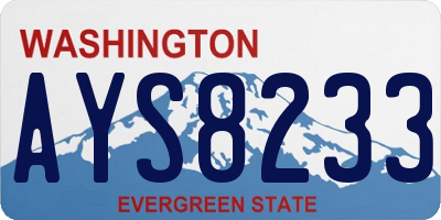 WA license plate AYS8233