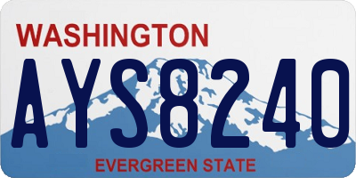 WA license plate AYS8240