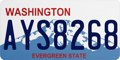 WA license plate AYS8268