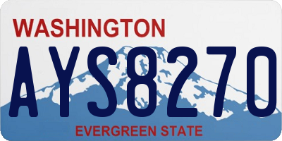 WA license plate AYS8270