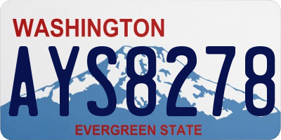 WA license plate AYS8278