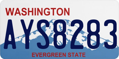 WA license plate AYS8283