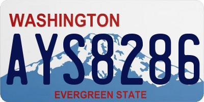 WA license plate AYS8286