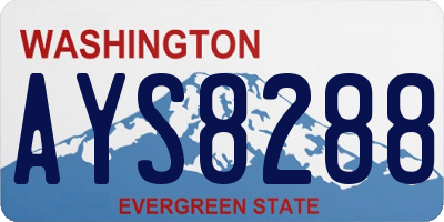 WA license plate AYS8288