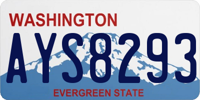 WA license plate AYS8293