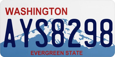 WA license plate AYS8298