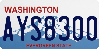 WA license plate AYS8300