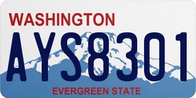 WA license plate AYS8301