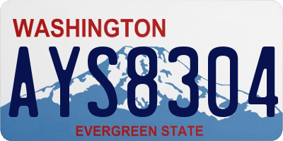 WA license plate AYS8304