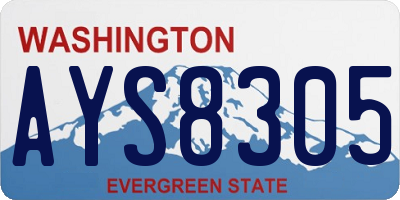 WA license plate AYS8305