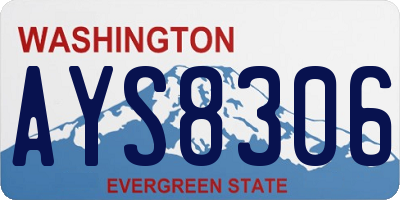 WA license plate AYS8306