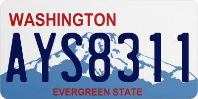 WA license plate AYS8311