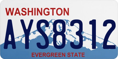 WA license plate AYS8312