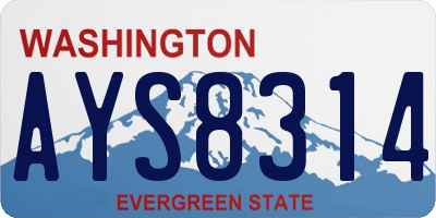 WA license plate AYS8314