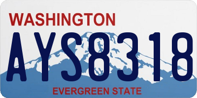 WA license plate AYS8318