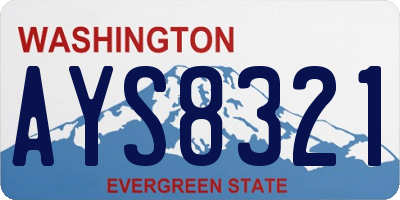 WA license plate AYS8321