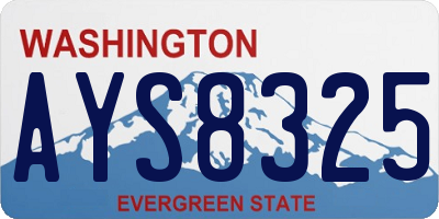 WA license plate AYS8325