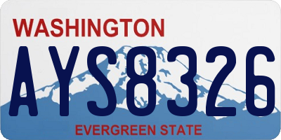 WA license plate AYS8326