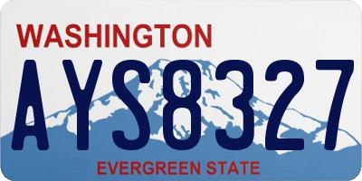 WA license plate AYS8327