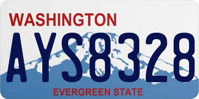 WA license plate AYS8328