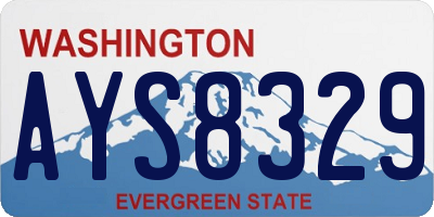 WA license plate AYS8329