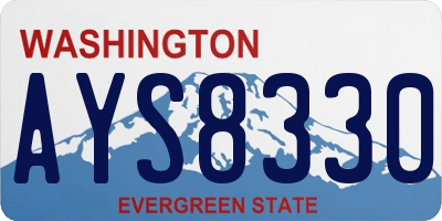 WA license plate AYS8330