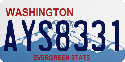 WA license plate AYS8331