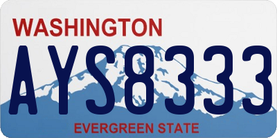 WA license plate AYS8333