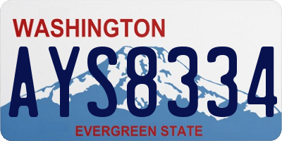 WA license plate AYS8334
