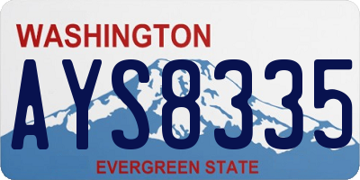 WA license plate AYS8335