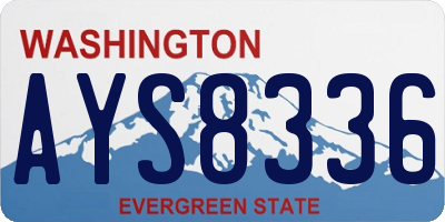 WA license plate AYS8336
