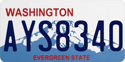 WA license plate AYS8340