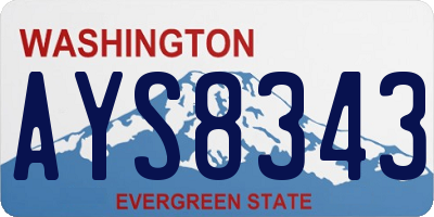 WA license plate AYS8343