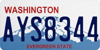 WA license plate AYS8344