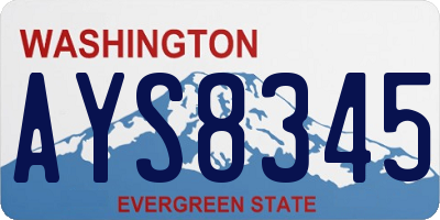 WA license plate AYS8345