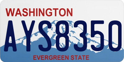 WA license plate AYS8350