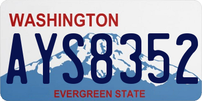 WA license plate AYS8352