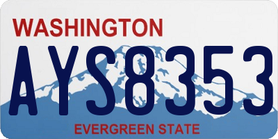 WA license plate AYS8353